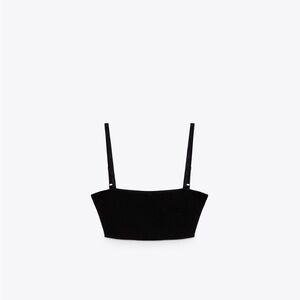 Zara Black Fitted Crop Camisole
